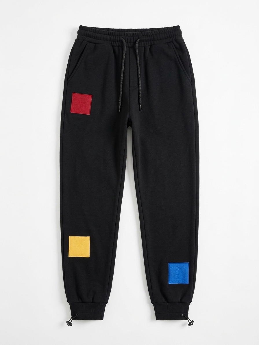 Men's Casual Color-Block Patchwork Joggers thumbnail 3