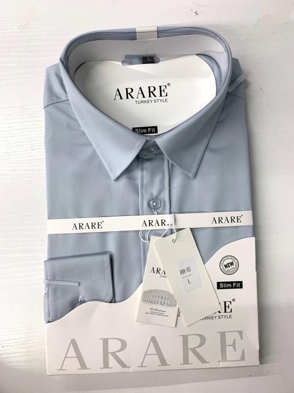 Arare Men's Slim Fit Turkey Style Dress Shirt - Light Blue
