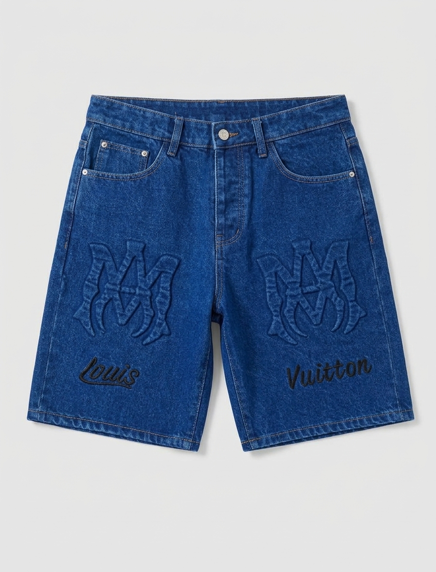 Men's Designer Inspired Denim Shorts - Blue