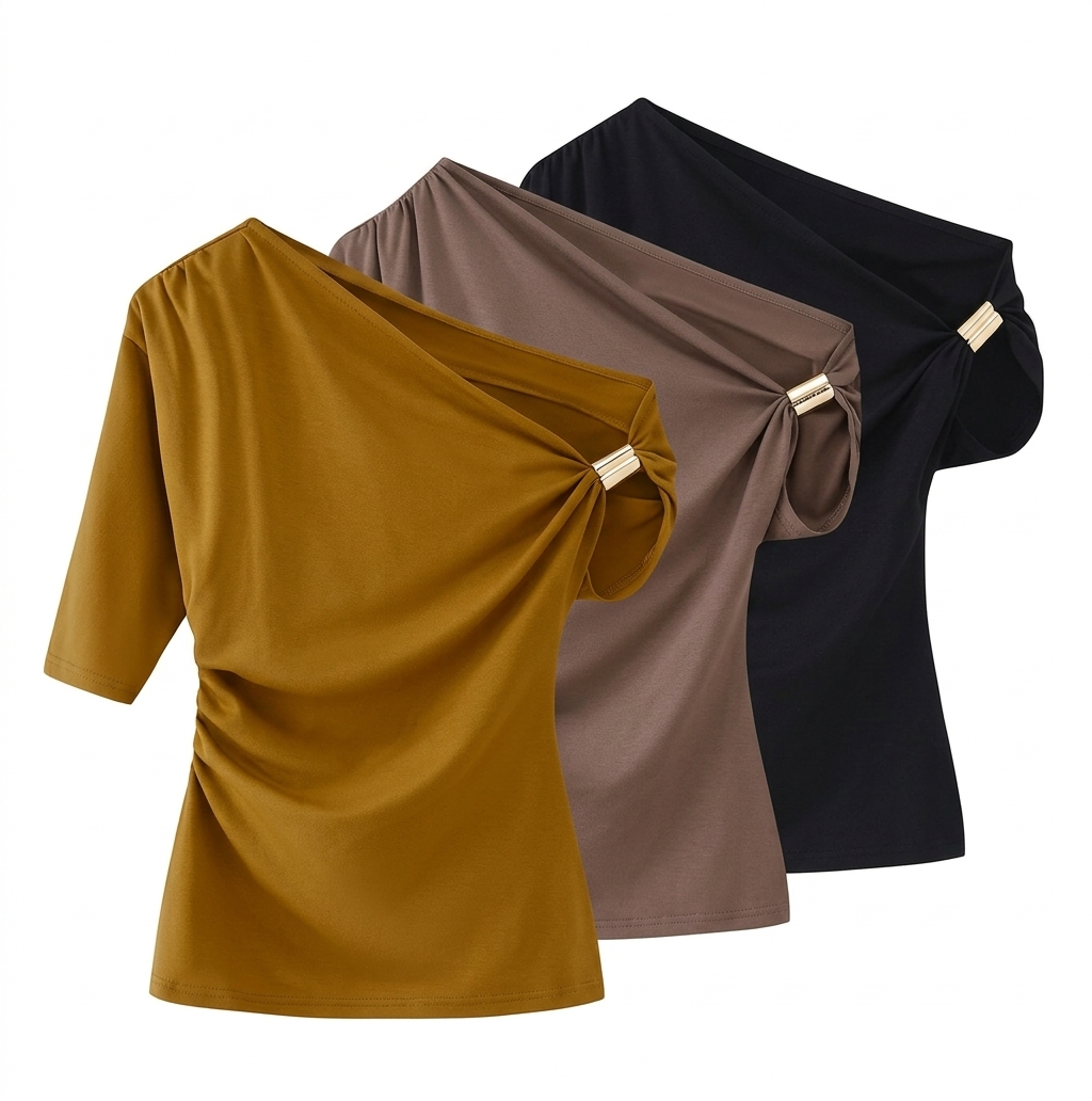 Ruched One-Shoulder Top