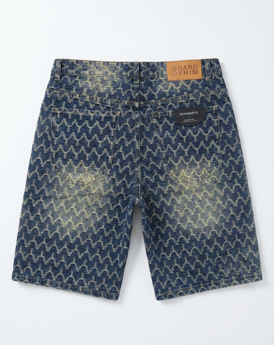 Amiri Monogram Pattern Denim Shorts thumbnail 3