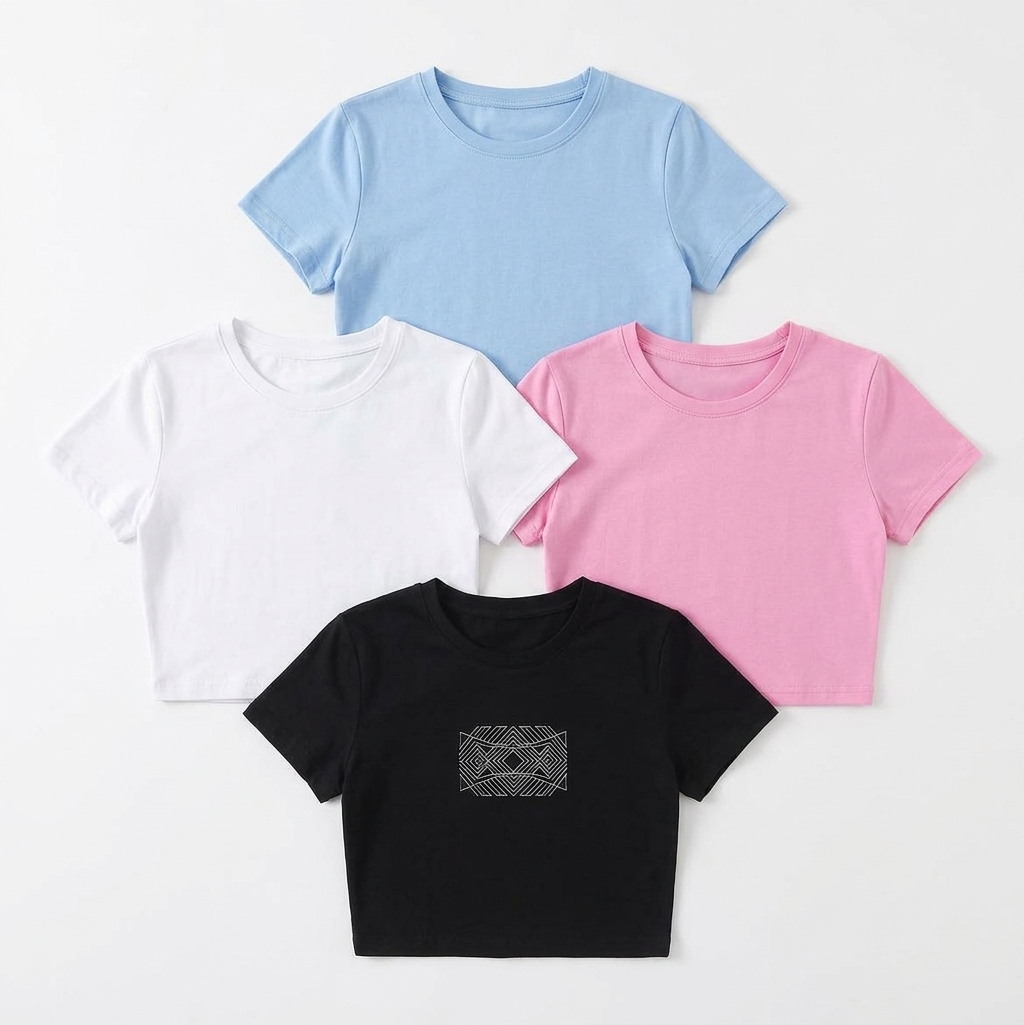 Crew neck short sleeve crop top thumbnail 2