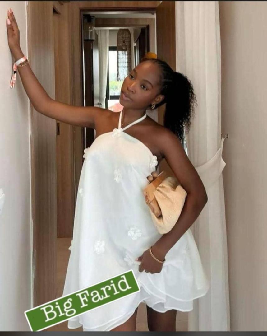 Big Farid Floral Appliqué Halter Mini Dress thumbnail 2