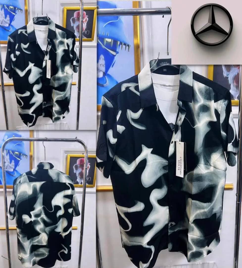 Zara men's shirt-navy-black