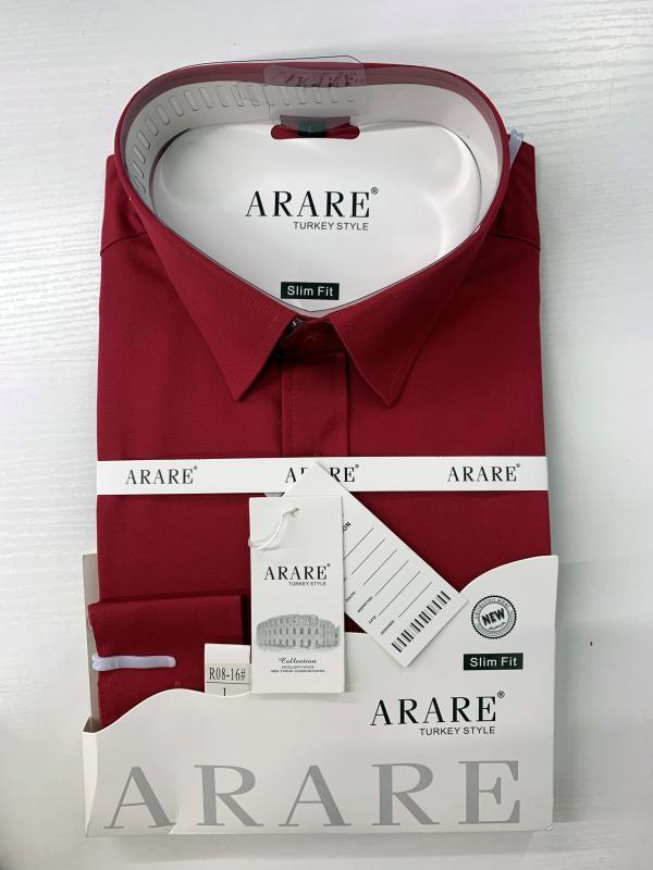 Arare Turkey Style Slim Fit Men's Formal Shirt - Burgundy