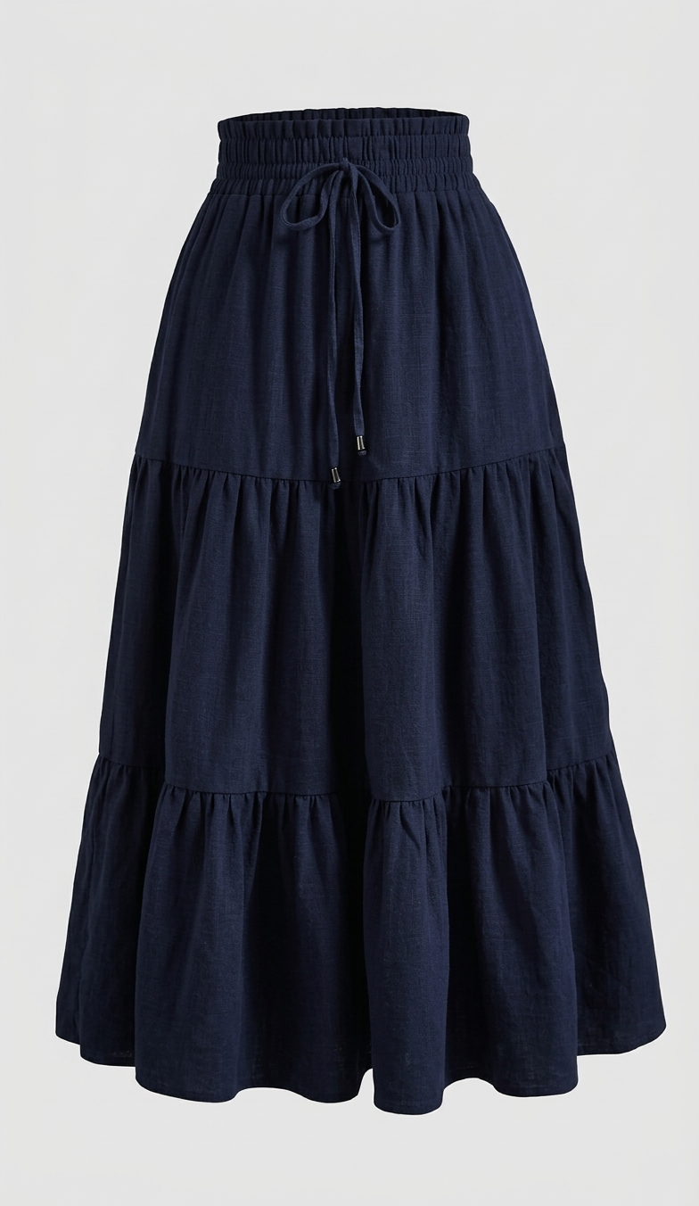 Women's Vintage Cottagecore Tiered Maxi Skirt