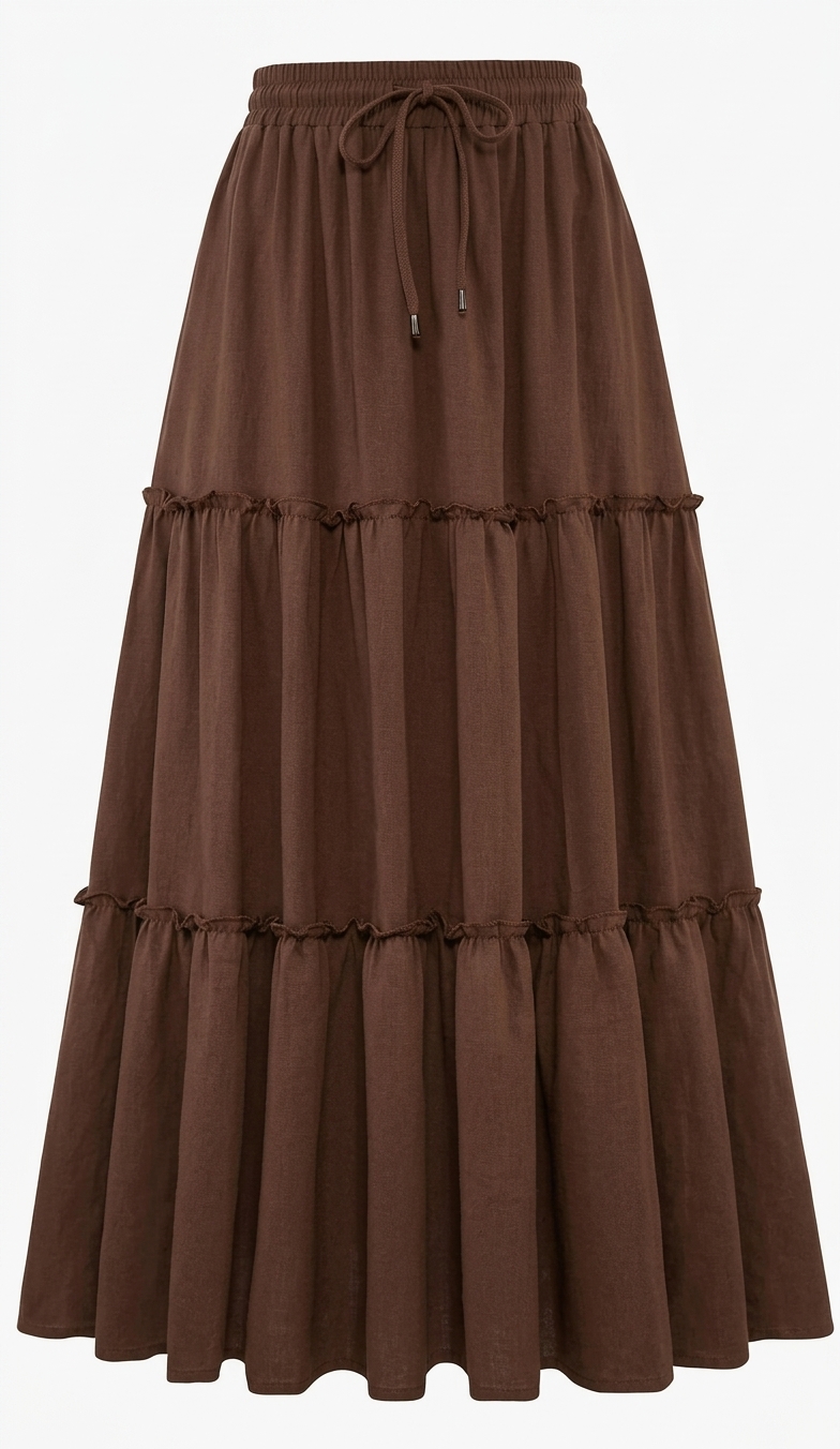 Women's Vintage Cottagecore Tiered Maxi Skirt thumbnail 3