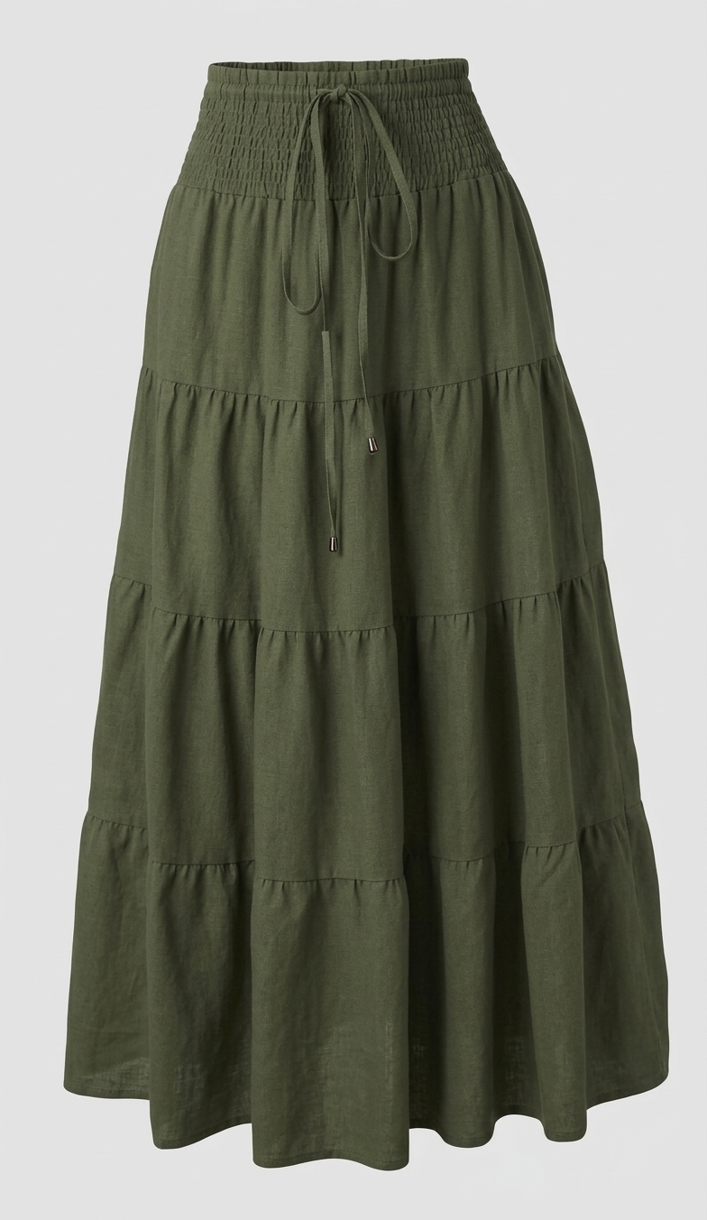 Women's Vintage Cottagecore Tiered Maxi Skirt thumbnail 5