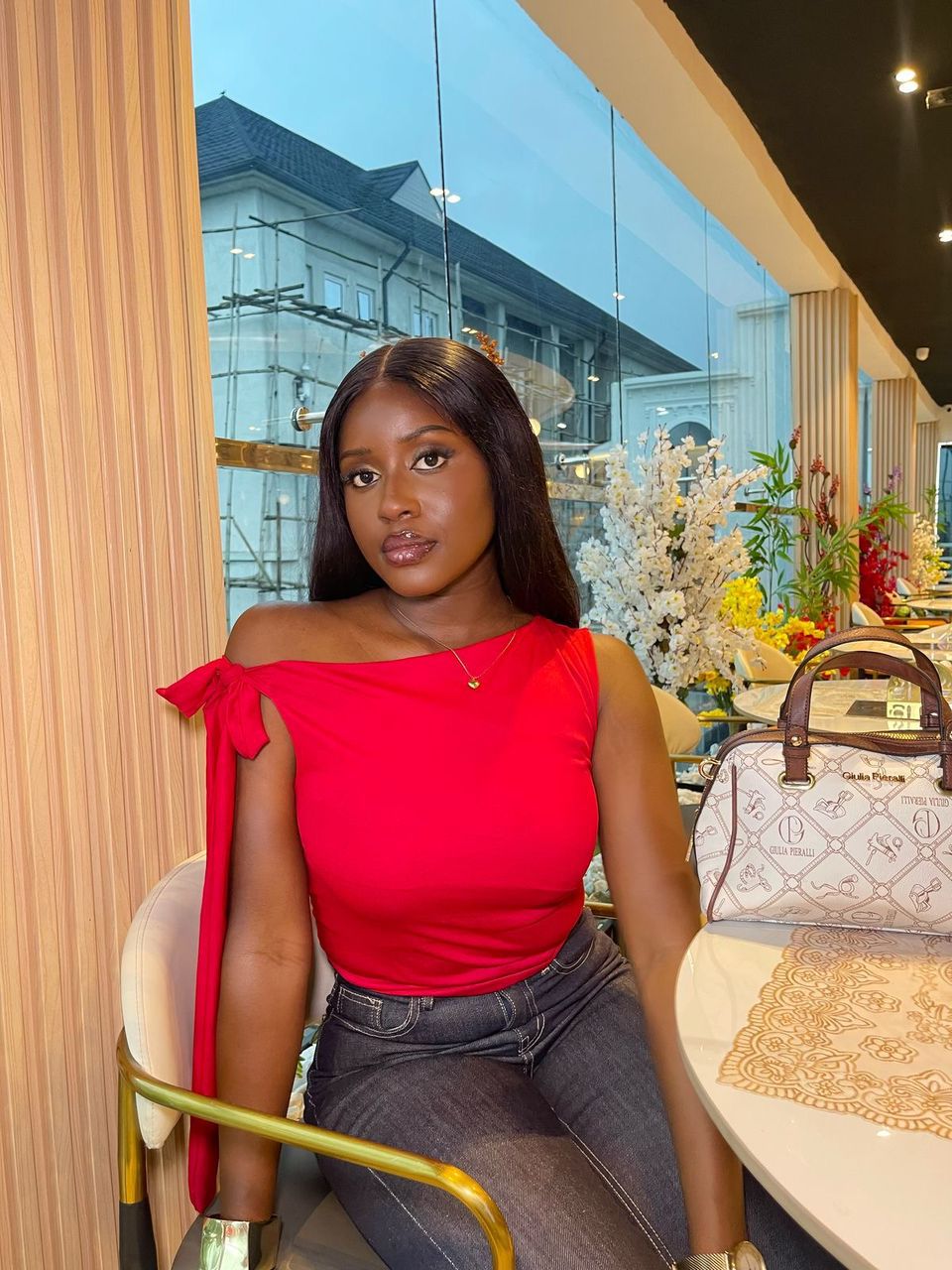 Off Shoulder Tie Strap Top