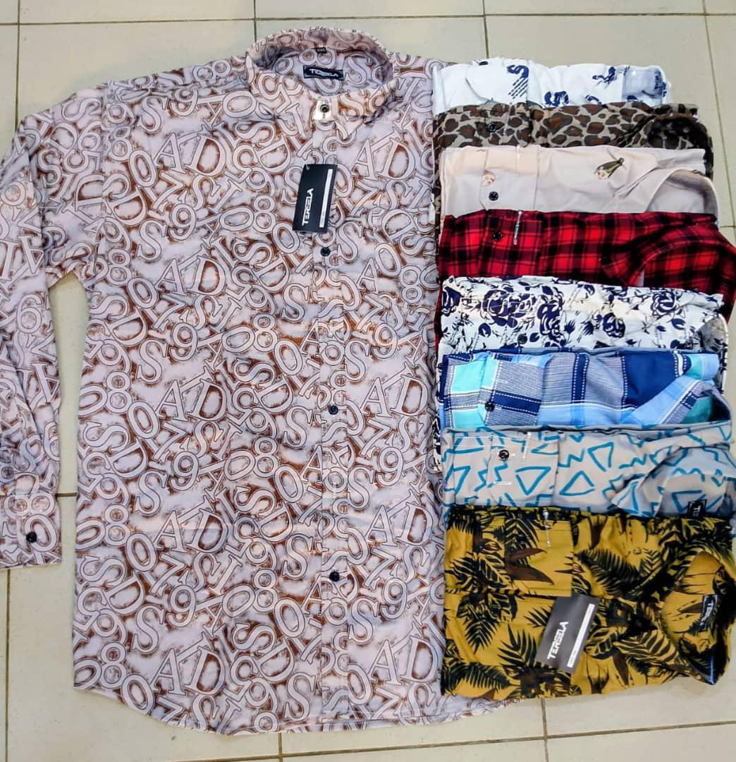 Men's Premium Geometric Pattern Long-Sleeve Button-Down Shirt thumbnail 3