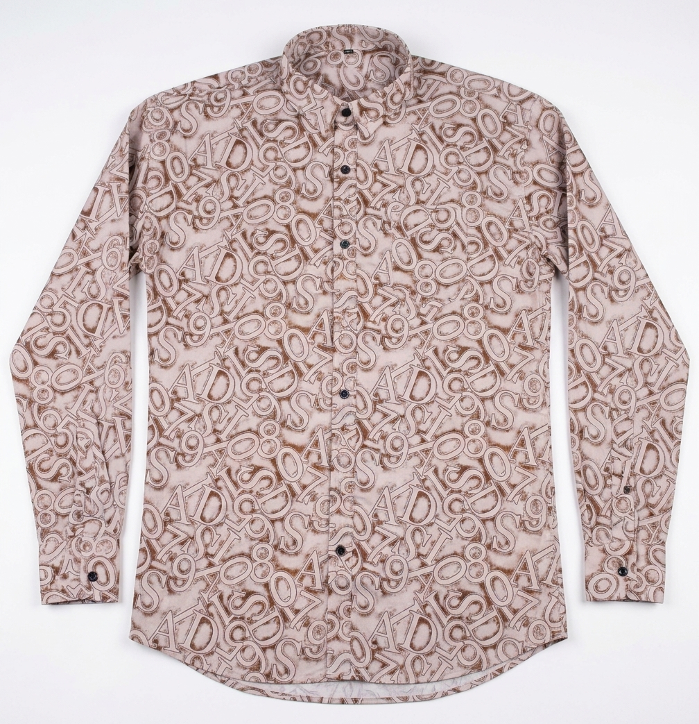 Men's Premium Geometric Pattern Long-Sleeve Button-Down Shirt thumbnail 4