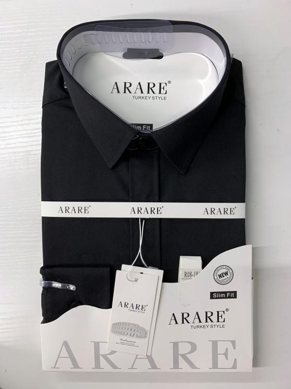 Arare Turkey Style Men's Slim Fit Formal Shirt - Black